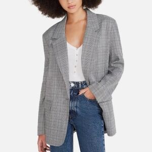 Steve Madden Plaid Blazer Size xxl Gray, black and blue ptp 25"